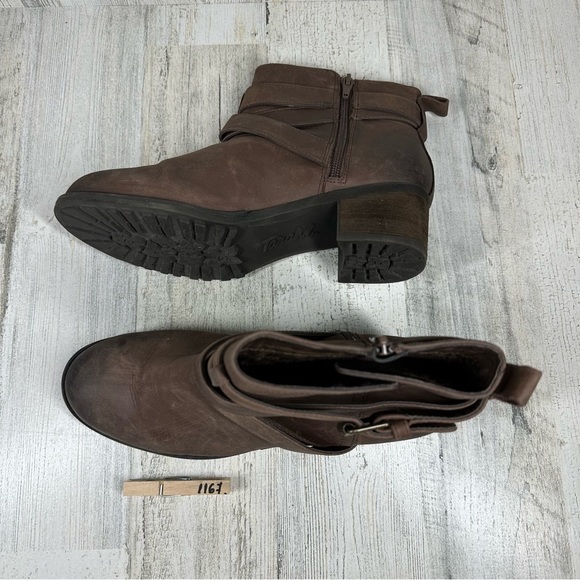 Tara M. Brown Leather Ankle Boots with Leather Straps Buckle Detail #1167 - Picture 11 of 11